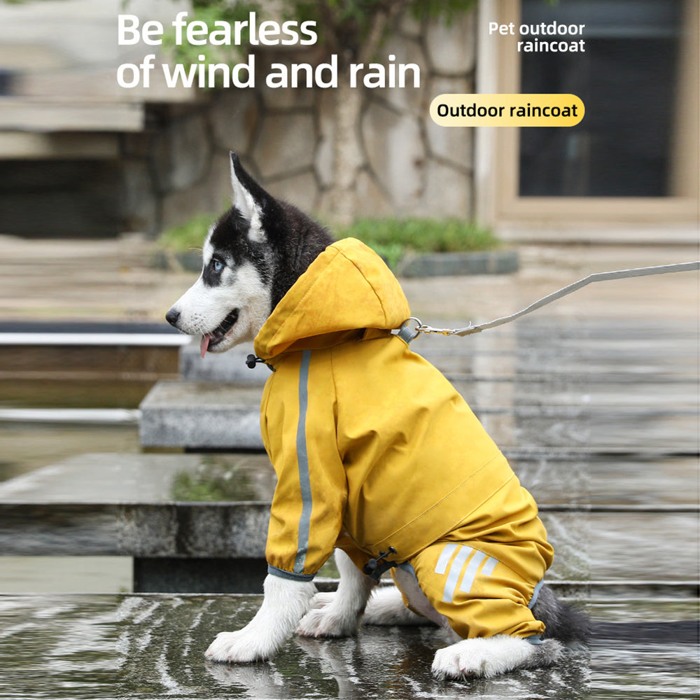 ChillPaw Hooded Reflective Rain Jacket on a dog